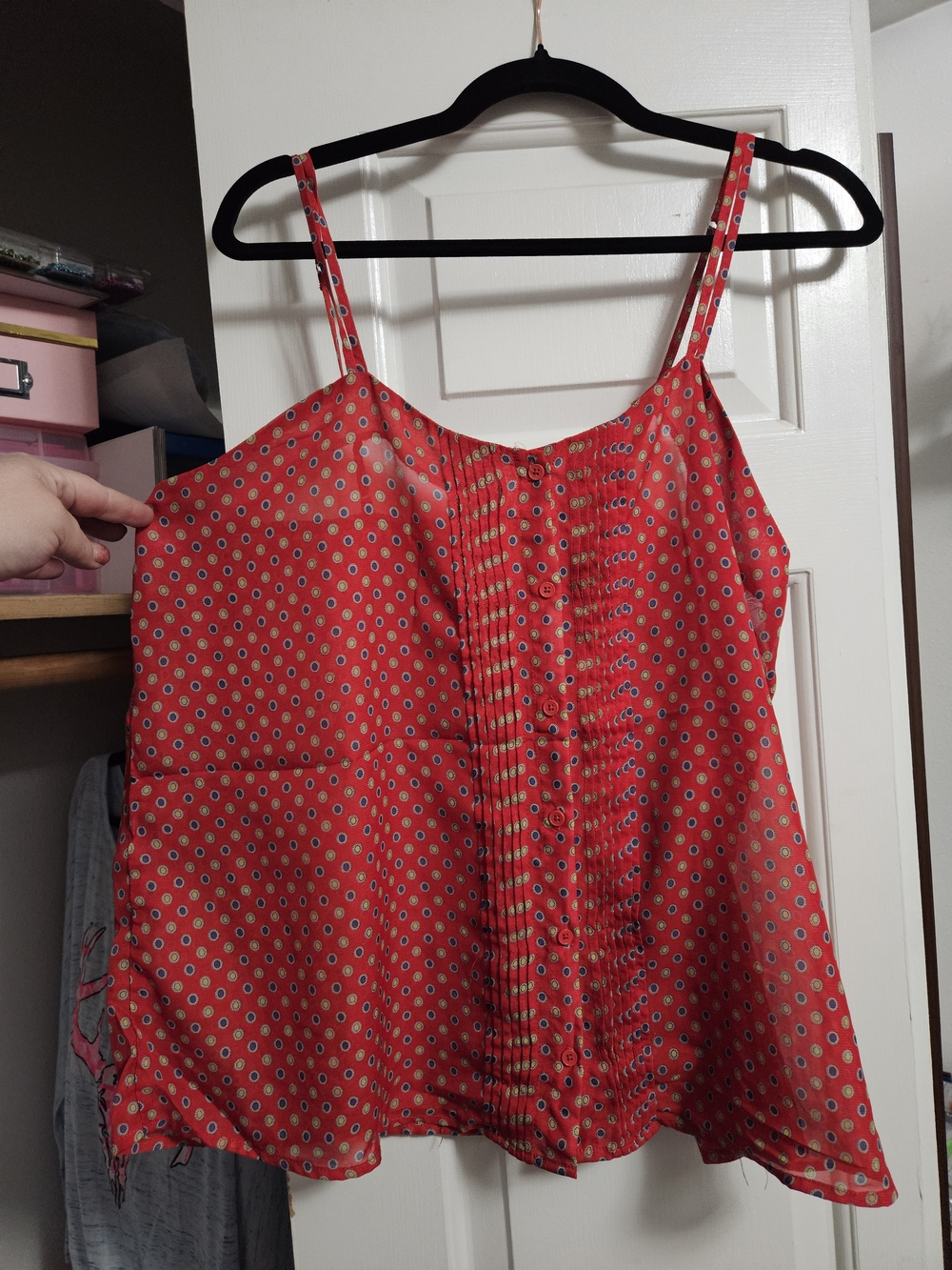 Mossimo Supply Co. Red Polka Dot Spaghetti Strap Cami
